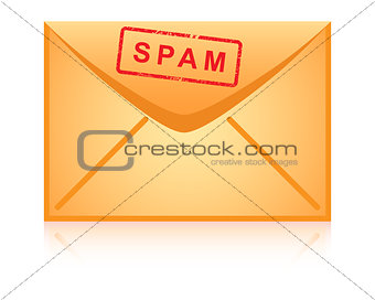Envelope icon inscription spam vector.
