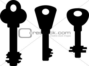 Silhouettes of keys