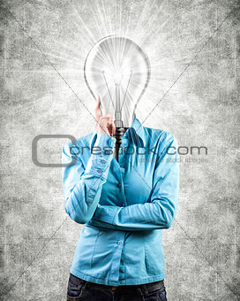 Girl with a lightbulb