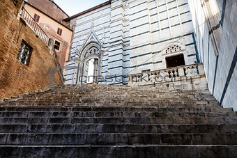 Stairway Up to Cathedral of Siena, Tuscany, Italy