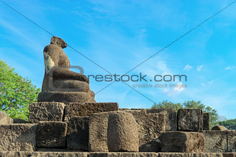 Buddha statue without head, Candi Sewu complex in Java, Indonesi