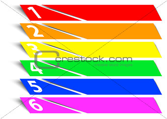 Abstract numbered color banners template