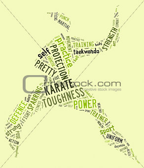 Karate pictogram on green background