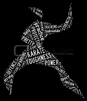 Karate pictogram on black background