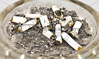 Cigarettes and ashes in an ashtray