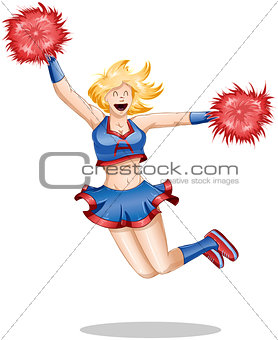 Cheerleader Jumps In The Air