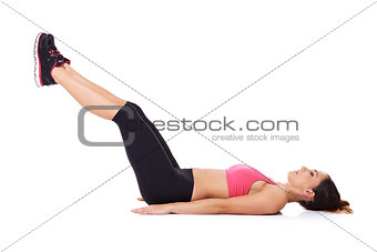 Woman doing leg lifts