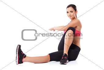 Woman doing body twist exercises