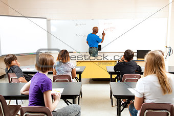 Male Teacher with Algebra Class