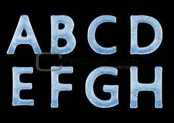 3D Ice Letters Typography Alphabets