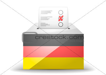 ballot box with flag