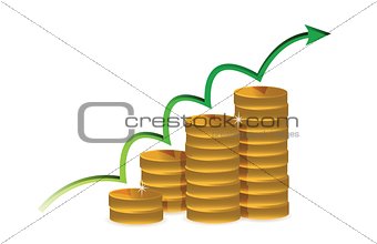illustration coins of financial success