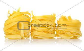 Three pastas tagliatelle