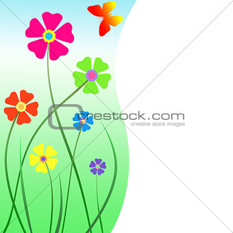 Colorful floral greeting card