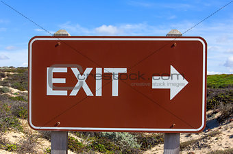 Exit Road Sign With Arrow