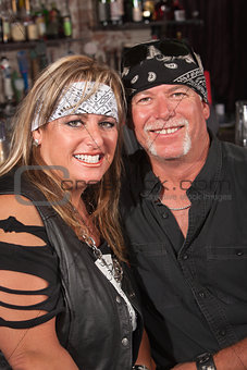 Smiling Couple in Bandannas