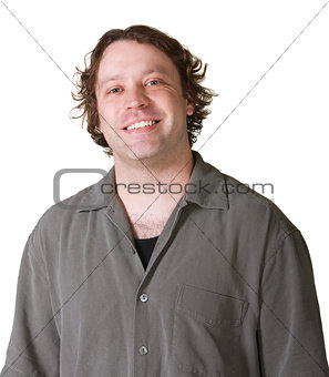 Smiling Man on White Background
