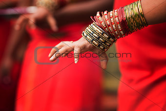 Hindu devotee's hand