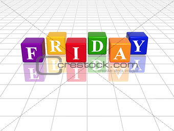 friday in 3d coloured cubes