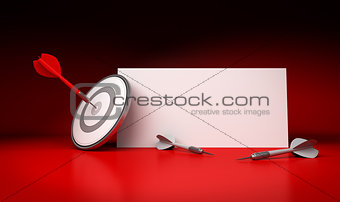Target Market and Communication Sign, Red Background
