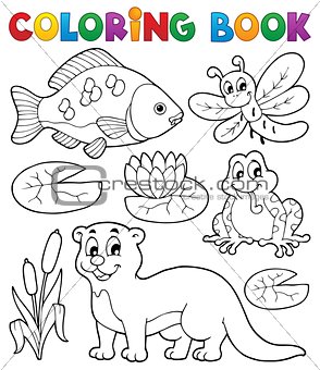 Coloring book river fauna image 1