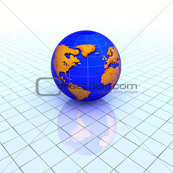 Globe over grid