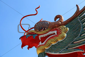 Head of Dragon on the blue sky