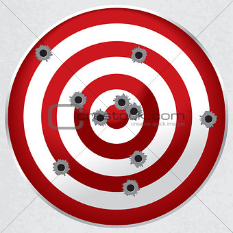 Shooting Range Gun Target with Bullet Holes