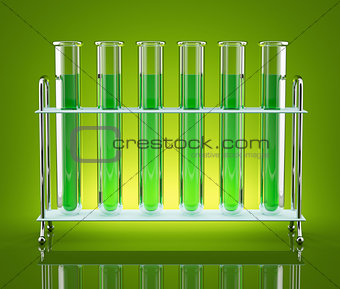 Tubes with green chemicals
