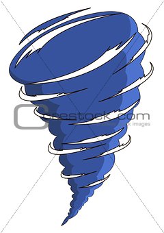 cartoon tornado isolated on the white background
