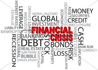 Financial Crisis Word Cloud Illustration