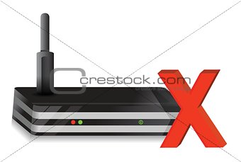 Wireless Router x mark