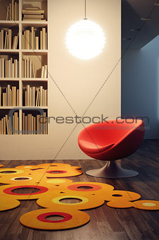 pop art style of lounge room