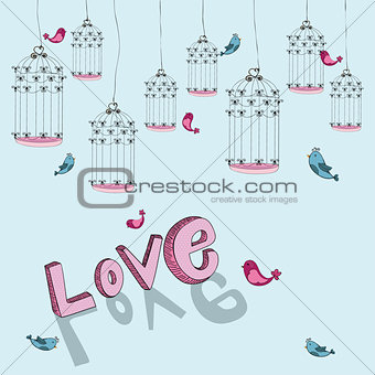 Valentine free bird love background