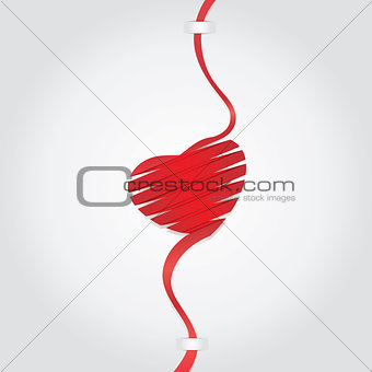 Heart origami white Background vector illustration for Valentine, file contain transparency