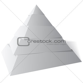 Vector Pyramid Five Levels, 3d Illustration