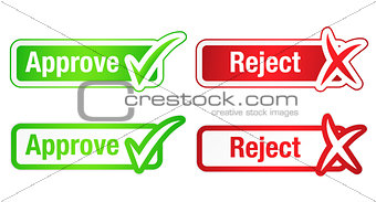 Approve and reject buttons