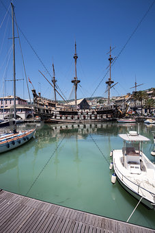 Spanish galleon replica in Genoa Old port