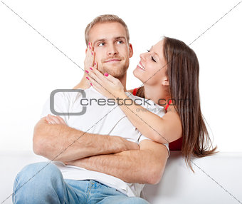 young couple at home
