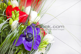Flowers in a beautiful bouquet of anemones