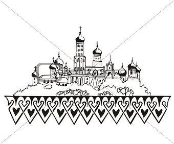stylized Moscow Kremlin sketch