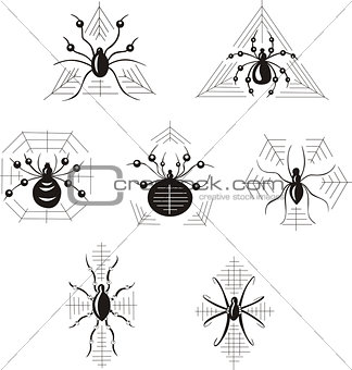Dingbats with spiders