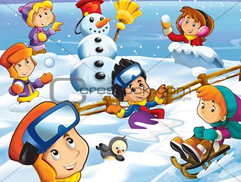 The winter fun kids