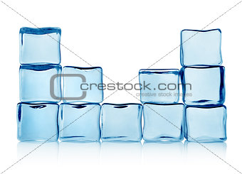 Figures from ice cubes