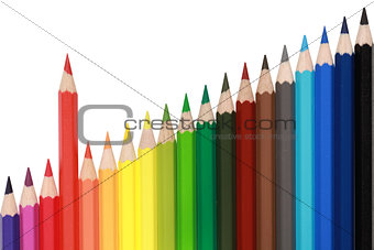 Pencils forming a chart