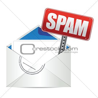 spam mail or e-mail concept sign