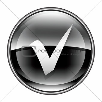 check icon black, isolated on white background.