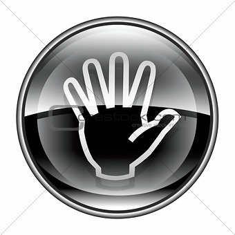 hand icon black, isolated on white background.