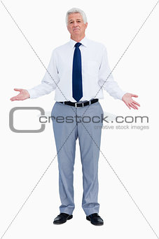 Portrait of a businessman with empty hands