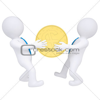 Two 3d people share money